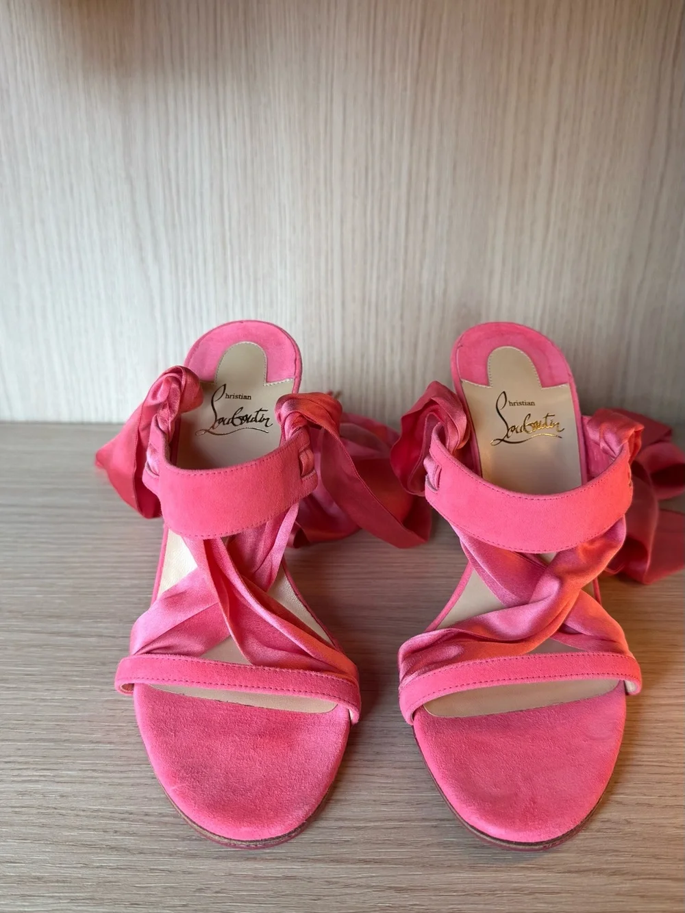 Christian Louboutin Satin Tie Heels